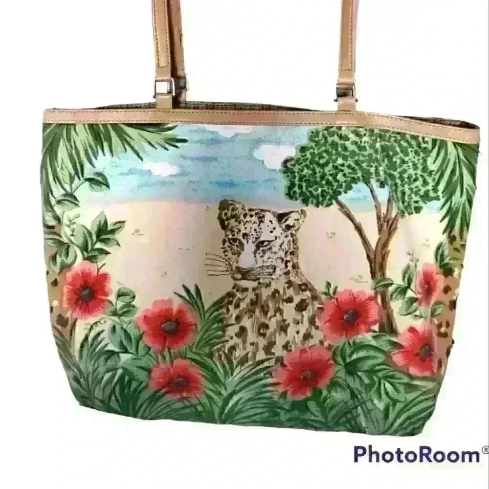 Beaded Decorative Leather strap handbag - Picture 2 of 3